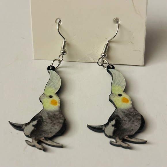 Handmade Other - Cockatiel Parrot Bird Earrings